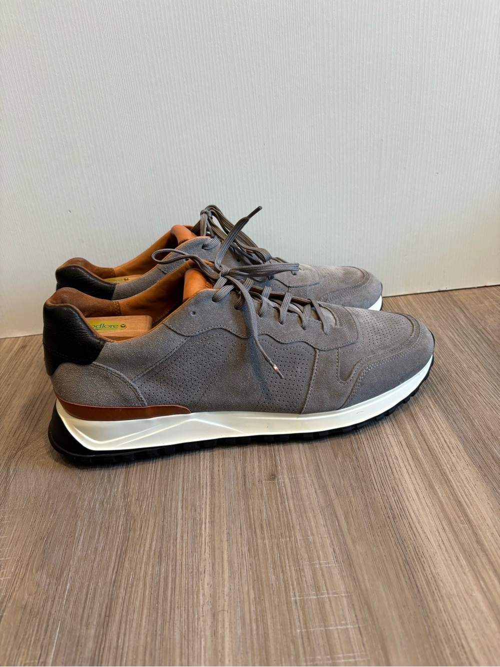 Allen Edmonds Lightyear Shoes Mens Size 12 D Gray Suede Comfort Sneakers Casual